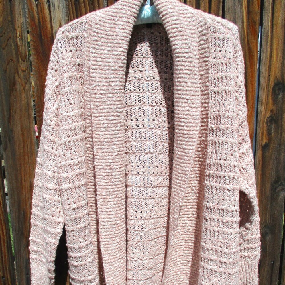 NEW Frye Women's Open Front Cardigan Pastel Mauve Size L NWT - Picture 1 of 9